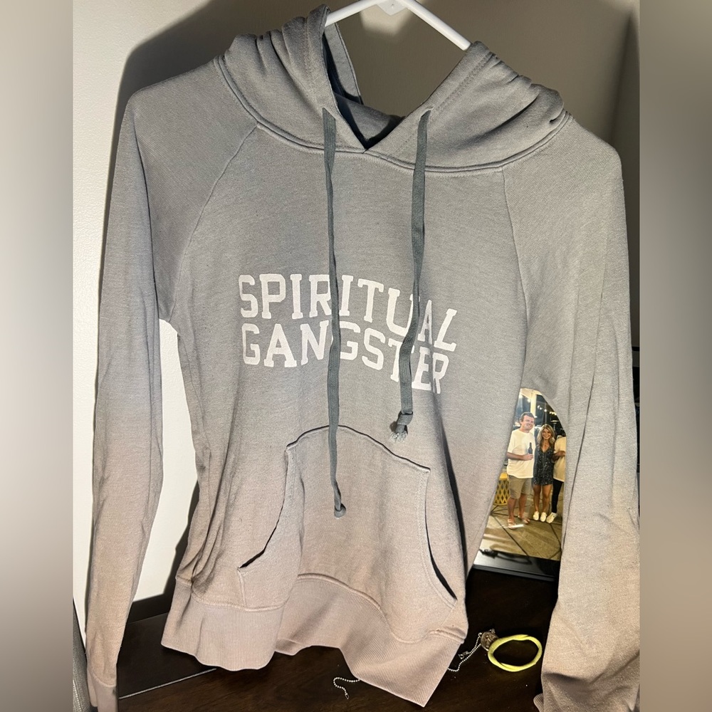 spiritual gangster hooded ombré sweatshirt